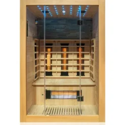 Dewello® Infrarotkabine Infrarotsauna MILTON 135cm x 105cm inkl. 6 Vollspektrumstrahler, Karbonstrahler, 2 Personen, LED