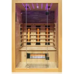 Dewello® Infrarotkabine Infrarotsauna MILTON 135cm x 105cm inkl. 6 Vollspektrumstrahler, Karbonstrahler, 2 Personen, LED