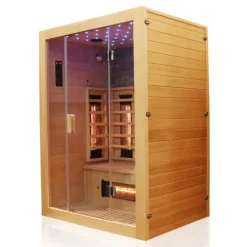 Dewello® Infrarotkabine Infrarotsauna MILTON 135cm x 105cm inkl. 6 Vollspektrumstrahler, Karbonstrahler, 2 Personen, LED
