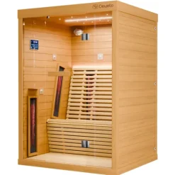 Dewello® Infrarotkabine Infrarotsauna PALERMO 135cm x 120cm inkl. 6 Vollspektrumstrahler, 2 Karbonstrahler, LED