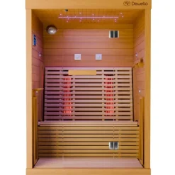 Dewello® Infrarotkabine Infrarotsauna PALERMO 135cm x 120cm inkl. 6 Vollspektrumstrahler, 2 Karbonstrahler, LED