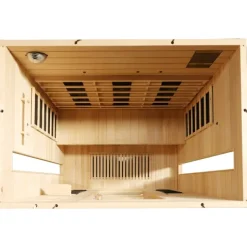 Dewello® Infrarotkabine Infrarotsauna PIERSON 160cm x 105cm inkl. 6 Vollspektrumstrahler, 3 Karbonstrahler, 3 Personen