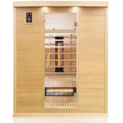 Dewello® Infrarotkabine Infrarotsauna PIERSON 160cm x 105cm inkl. 6 Vollspektrumstrahler, 3 Karbonstrahler, 3 Personen