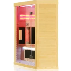 Dewello® Infrarotkabine Infrarotsauna SALTCOATS 120cm x 120cm inkl. 3 Vollspektrumstrahler, 4 Karbonstrahler, 2 Personen