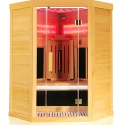 Dewello® Infrarotkabine Infrarotsauna SALTCOATS 120cm x 120cm inkl. 3 Vollspektrumstrahler, 4 Karbonstrahler, 2 Personen