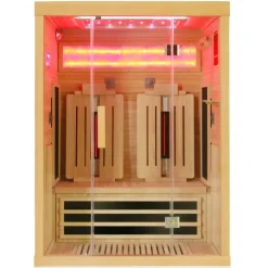 Dewello® Infrarotkabine Infrarotsauna SALTCOATS 135cm x 105cm inkl. 4 Vollspektrumstrahler, 4 Karbonstrahler, 2 Personen