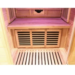 Dewello® Infrarotkabine Infrarotsauna TORONTO 102cm x 102cm inkl. 3 Vollspektrumstrahler, Karbonstrahler, 1 Person, LED