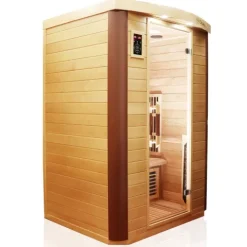 Dewello® Infrarotkabine Infrarotsauna TORONTO 127cm x 106cm inkl. 4 Vollspektrumstrahler, 4 Karbonstrahler, 4 Personen