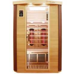 Dewello® Infrarotkabine Infrarotsauna TORONTO 127cm x 106cm inkl. 4 Vollspektrumstrahler, 4 Karbonstrahler, 4 Personen