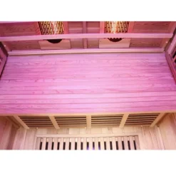 Dewello® Infrarotkabine Infrarotsauna TORONTO 127cm x 106cm inkl. 4 Vollspektrumstrahler, 4 Karbonstrahler, 4 Personen