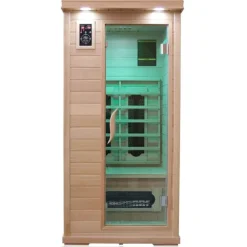 Dewello® Infrarotkabine Infrarotsauna WINDSOR 90cm x 90cm inkl. 4 Keramikstrahler, Karbonstrahler und Zubehör, 1 Person