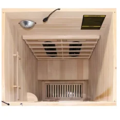 Dewello® Infrarotkabine Infrarotsauna WINDSOR 90cm x 90cm inkl. 4 Keramikstrahler, Karbonstrahler und Zubehör, 1 Person