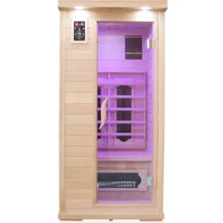 Dewello® Infrarotkabine Infrarotsauna WINDSOR 90cm x 90cm inkl. 4 Keramikstrahler, Karbonstrahler und Zubehör, 1 Person