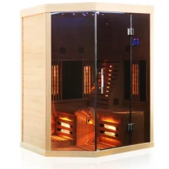 Dewello® Infrarotsauna Infrarotkabine OTTAWA 140x120cm 1-2 Person inkl. 6 Vollspektrumstrahler, 2 Karbonstrahler, 2 Personen
