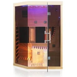 Dewello® Infrarotsauna Infrarotkabine OTTAWA 140x120cm 1-2 Person inkl. 6 Vollspektrumstrahler, 2 Karbonstrahler, 2 Personen