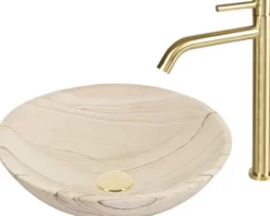 Differnz Aufsatzwaschbecken Sandstone 40 x 40 cm sand matt 38.251.05