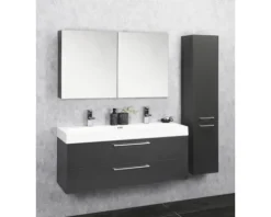 Differnz Doppelwaschtisch Somero 100 x 38 cm weiß glänzend Glasiert 36.104.52