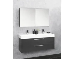 Differnz Doppelwaschtisch Somero 100 x 38 cm weiß glänzend Glasiert 36.104.52