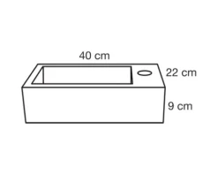 Differnz Handwaschbecken Hura L 40 x 22 cm Basaltstein