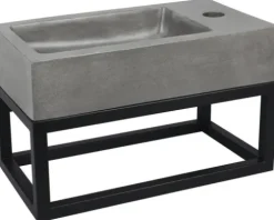 Differnz Handwaschbecken Hura L 40 x 22 cm Beton dunkelgrau