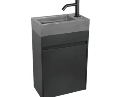 Differnz Handwaschbecken Hura L 40 x 22 cm Beton dunkelgrau