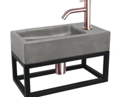 Differnz Handwaschbecken Hura L 40 x 22 cm Beton dunkelgrau