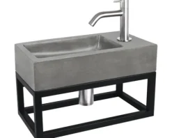Differnz Handwaschbecken Hura L 40 x 22 cm Beton dunkelgrau