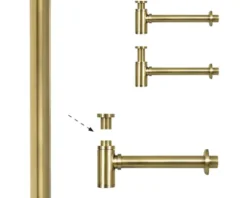 Differnz Tauchrohr Ø32 mm x 295 mm gold matt 30.414.86