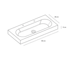 Differnz Waschbecken Somero 80 cm beton