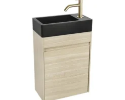 Differnz Waschtischunterschrank HURA L BxHxT 39,5 x 52 x 21,5 cm Frontfarbe eiche