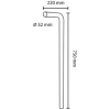 Differnz Abgangsbogen für Waschtische 750 x 220 mm Ø32 mm chrom