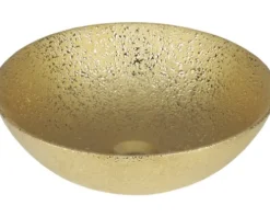 Differnz Aufsatzwaschbecken Bright 36 x 36 cm Keramik gold 38.009.29