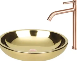 Differnz Aufsatzwaschbecken Dias 50 x 38 cm gold glänzend 38.010.51