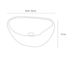 Differnz Aufsatzwaschbecken Lombok 40 bis 45 cm grau matt Beschichtet 36.102.53