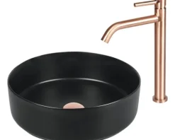 Differnz Aufsatzwaschbecken Mira 36,5 x 36,5 cm schwarz matt 38.010.52