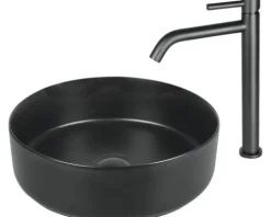 Differnz Aufsatzwaschbecken Mira 36,5 x 36,5 cm schwarz matt 38.010.52