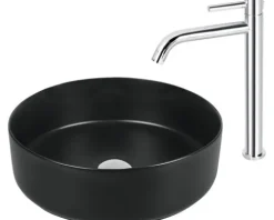 Differnz Aufsatzwaschbecken Mira 36,5 x 36,5 cm schwarz matt 38.010.52