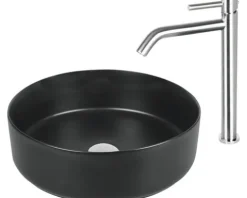 Differnz Aufsatzwaschbecken Mira 36,5 x 36,5 cm schwarz matt 38.010.52