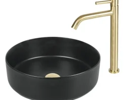 Differnz Aufsatzwaschbecken Mira 36,5 x 36,5 cm schwarz matt 38.010.52