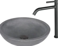 Differnz Aufsatzwaschbecken Ravano 40 x 40 cm dunkelgrau matt mit Beschichtung 38.251.02