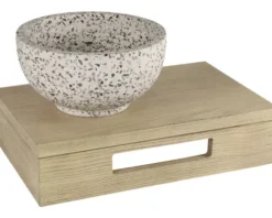 Differnz Aufsatzwaschbecken Ruz 23 x 23 cm Terrazzo schwarz weiß matt 36.102.10