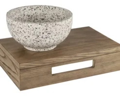 Differnz Aufsatzwaschbecken Ruz 23 x 23 cm Terrazzo schwarz weiß matt 36.102.10