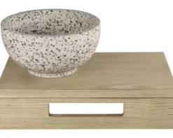 Differnz Aufsatzwaschbecken Ruz 23 x 23 cm Terrazzo schwarz weiß matt 36.102.10