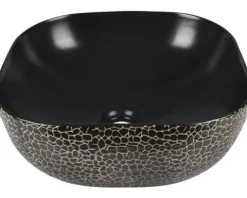 Differnz Aufsatzwaschbecken Snake Duo 41,5 x 40 cm schwarz gold matt 38.010.36