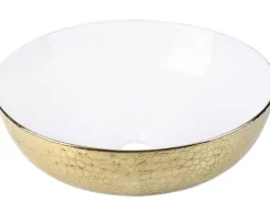 Differnz Aufsatzwaschbecken Snake 40 x 40 cm gold weiß 38.010.38