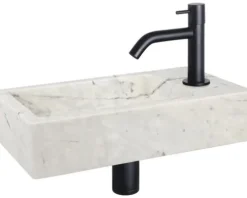 Differnz Handwaschbecken Hura L 40 x 22 cm Marmor weiß