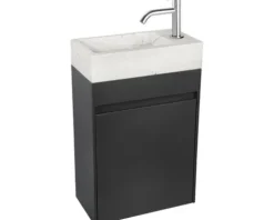 Differnz Handwaschbecken Hura L 40 x 22 cm Marmor weiß