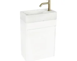 Differnz Handwaschbecken Hura L 40 x 22 cm Marmor weiß