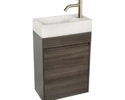 Differnz Handwaschbecken Hura L 40 x 22 cm Marmor weiß