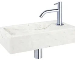 Differnz Handwaschbecken Hura L 40 x 22 cm Marmor weiß